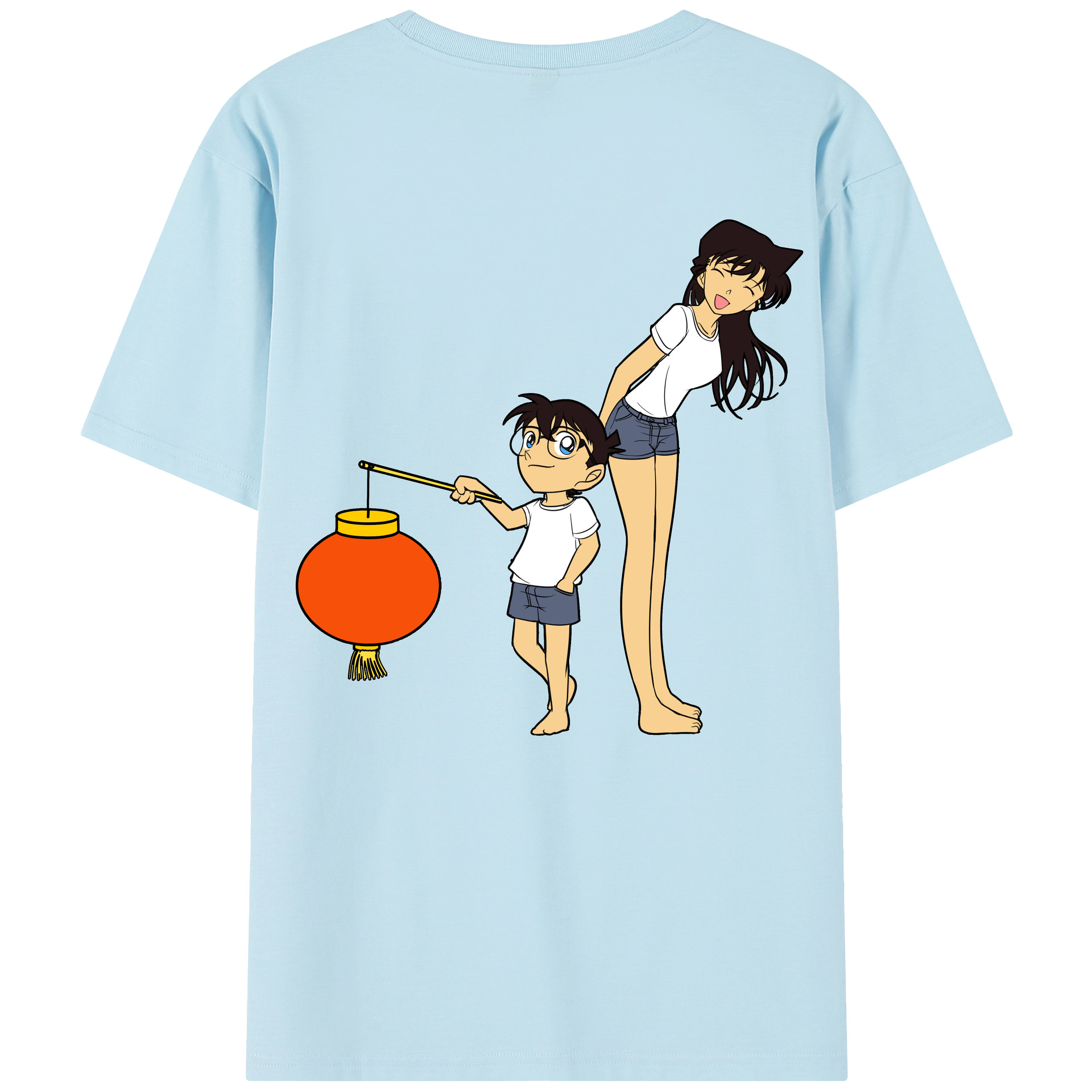 （画像用） 名探偵コナン 毛利 蘭 もうり らん、モーリ ラン Detective Conan Rachel Moore 綿100％半袖Tシャツ（背面プリント）